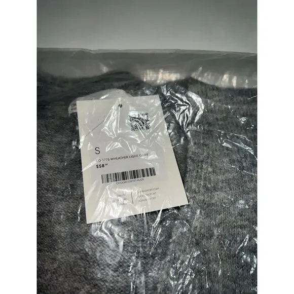 NEW! Oak + Fort Size Small Super Cute Must Have CROPPED CARDIGAN Light Gray $58 - Picture 8 of 8